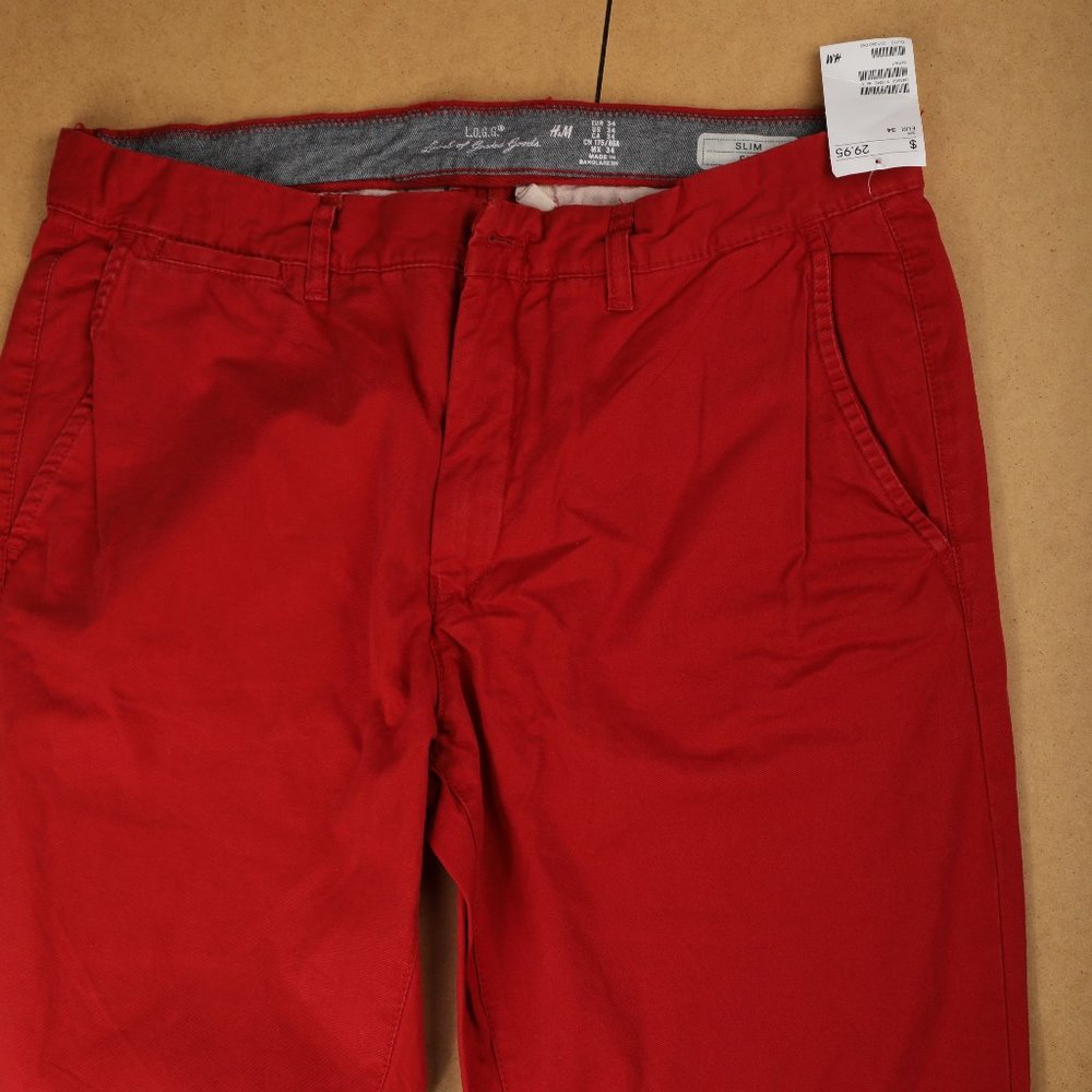 H&M Red Slim Fit Pants Size 36